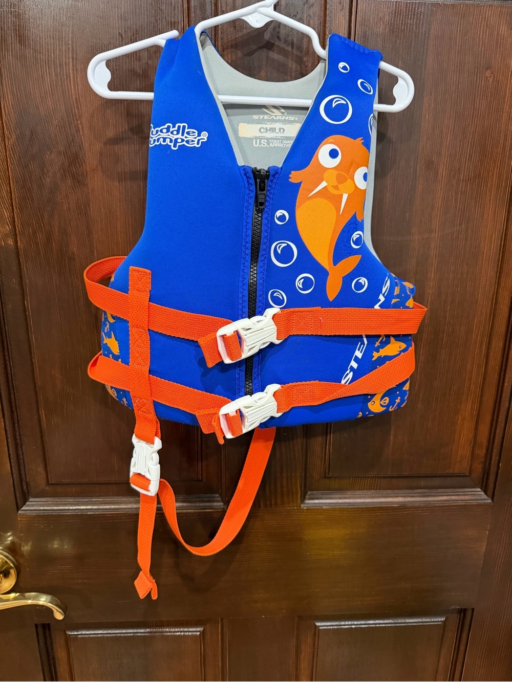 Stearns Child Life Jacket in Blue with Orange Fish